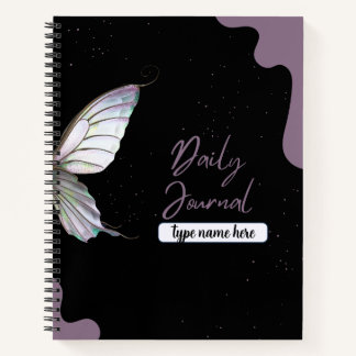 Elegantes Leaf & Butterfly Journal - Lavender&Blac Notizbuch