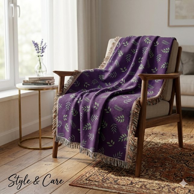Elegantes Leaf Print Fleece - Gemütliches und stil Decke (Elegant Leaf Print Fleece – Cozy & Stylish Blanket)