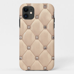 Elegantes Leather Look Chic Tufted Stylish Champag Case-Mate iPhone Hülle