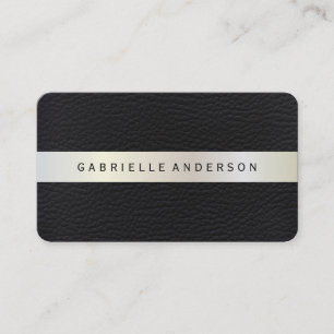 Elegantes Leder mit Luxe Metallic Trim Visitenkarte