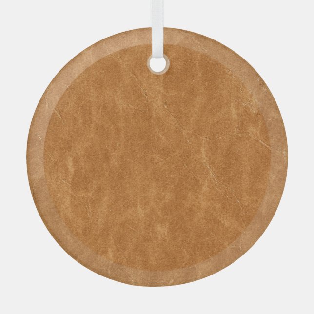 Elegantes Lederhintergrund Ornament Aus Glas (Vorderseite)
