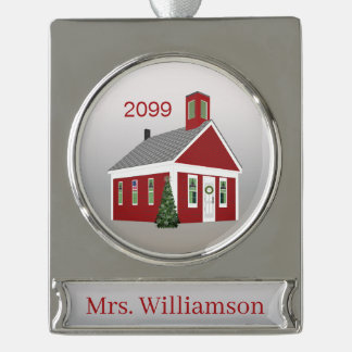 Elegantes Lehrer-Direktor-Banner Personalisiert S Banner-Ornament Silber