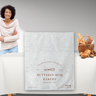 Elegantes Leinen-Bäckerei-Quirl-Logo-Event-Tischlä Wandteppich