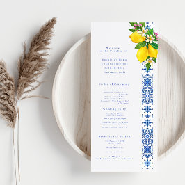 Elegantes Lemon & Blue Mediterrane Hochzeitsprogra