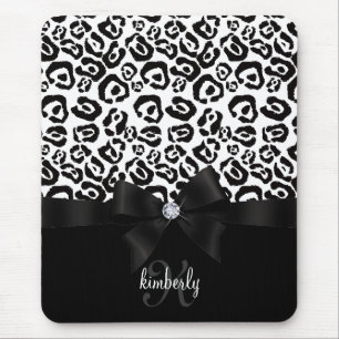 Elegantes Leopard-Bogen u. Diamant Mousepad