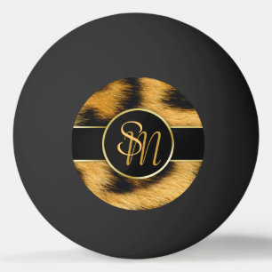 Elegantes Leopard-Druck-Monogramm - Klingeln Pong Tischtennisball