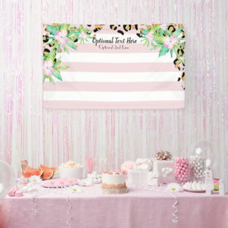 Elegantes Leopard Gold und rosa Vinyl Party Hinter Banner