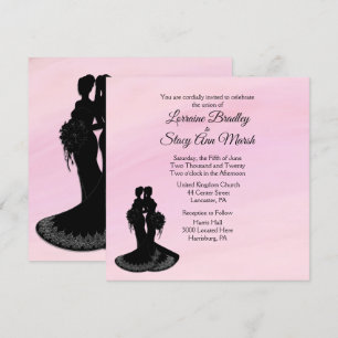 Elegantes Lesbian. Einladung zum Hochzeitsrosa