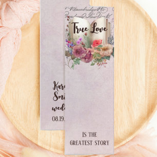 Elegantes Lesezeichen zur Liebe Story Gastgeschenk Mini Visitenkarte