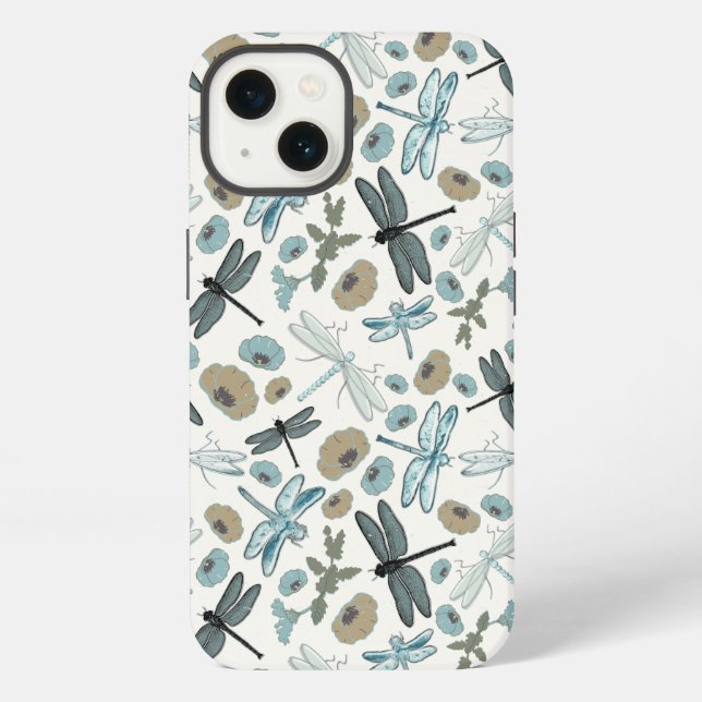 Elegantes Libellenmuster iPhone Hülle (Rückseite)