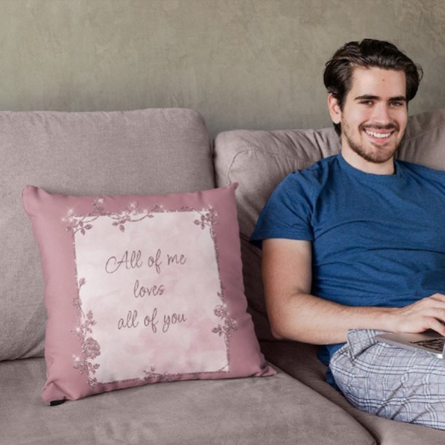 Elegantes Licht Burgund Sparkle Rahmen Valentine Kissen (Von Creator hochgeladen)