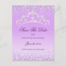 Elegantes Licht Lila Quinceanera Save the Date