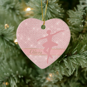 Elegantes Licht Rosa Ballerina Keramik Ornament
