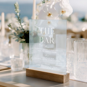 Elegantes Lichtblaues Acryl-Hochzeitsmenü-Schild Acrylschild