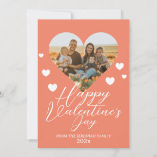 Elegantes Liebe Happy Valentine Day Family Foto Feiertagskarte