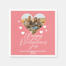 Elegantes Liebe Happy Valentine Day Family Foto Serviette