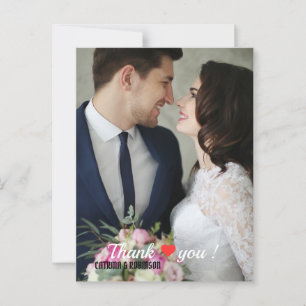 Elegantes Liebe Heart Wedding Foto Postkarte
