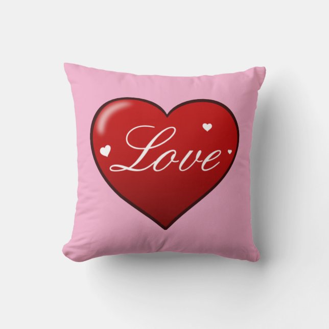 Elegantes "Liebe" Herz Kissen (Vorderseite)