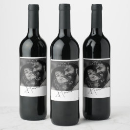 Elegantes Liebe-I-Kalligrafie-benutzerdefiniertes  Weinetikett