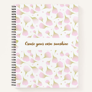 Elegantes Light Powder Rosa Monogramm Blumenblätte Notizbuch