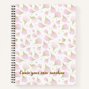 Elegantes Light Powder Rosa Monogramm Blumenblüten Notizbuch
