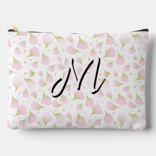 Elegantes Light Powder Rosa Monogramm-Muster-Täsch Zubehörtasche