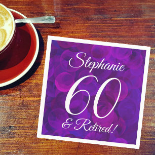 Elegantes Lila 60 und Party für das Ruhezustand Serviette