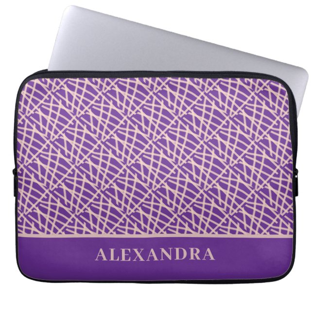 Elegantes Lila Abstrakt Laptopschutzhülle (Vorderseite)