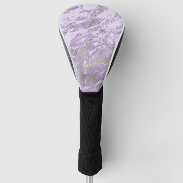 Elegantes Lila Abstraktes Muster Golf Headcover (Vorderseite)