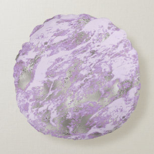 Elegantes Lila Abstraktes Muster Rundes Kissen