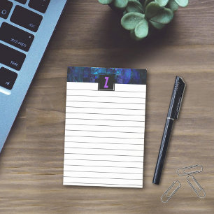 Elegantes Lila Anfangsmonogramm Luminous Blue Post-it Klebezettel