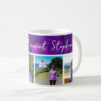 Elegantes lila Banner 4 Fotos Glücklicher Ruhestan Kaffeetasse