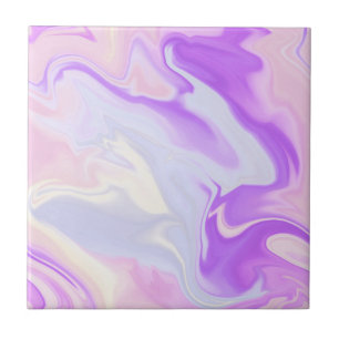 Elegantes Lila Blaues Weiß Abstraktes Wasser Fliese