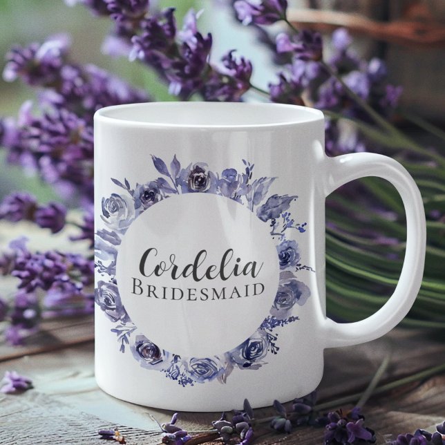 Elegantes Lila Blumengeschenk Personalisierte Brid Kaffeetasse (Von Creator hochgeladen)