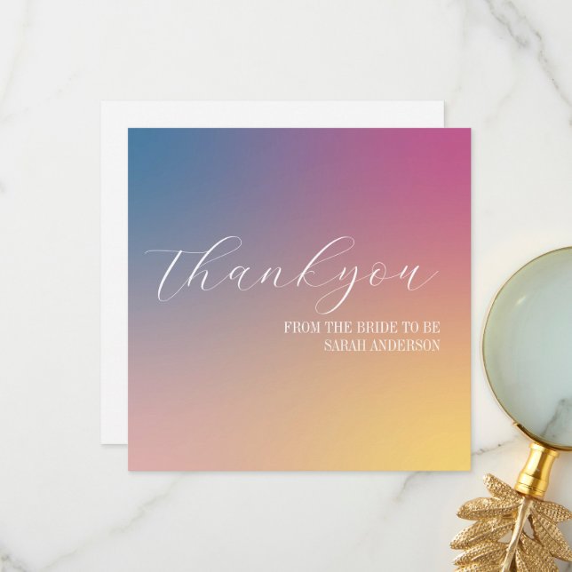 Elegantes Lila Brautparty Dankeskarte (Vorderseite/Rückseite Beispiel)