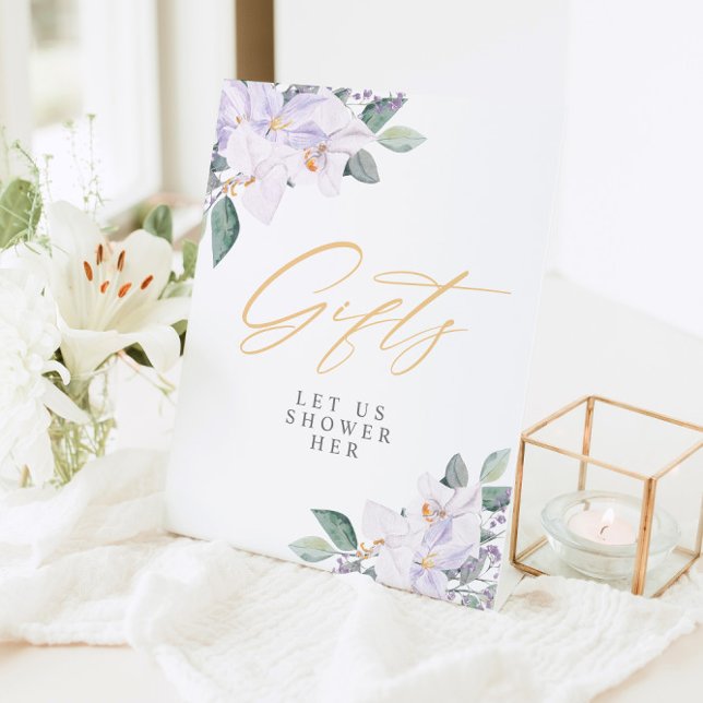 Elegantes Lila Brautparty Sockelschild (Von Creator hochgeladen)