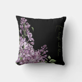 Elegantes lila Flieder Botanisches Florales Outdoo Kissen
