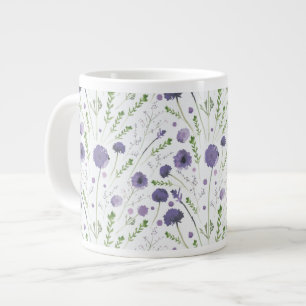 Elegantes, Lila, florales Muster Jumbo-Tasse