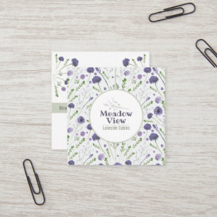 Elegantes, Lila, florales Muster Quadratische Visitenkarte