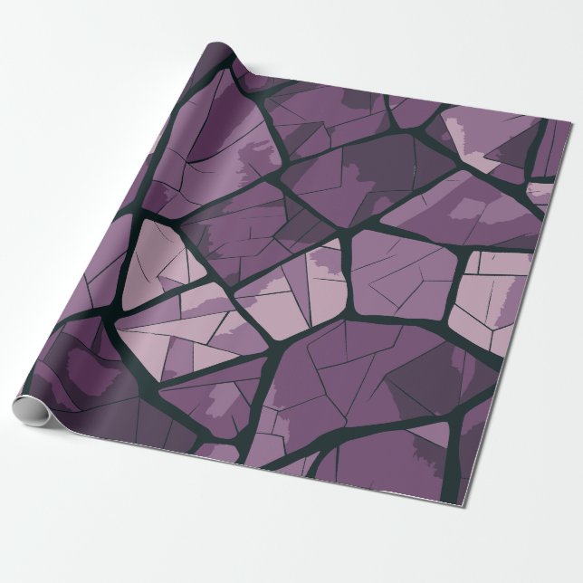 Elegantes Lila geometrisches Glasdesign Geschenkpapier (Ungerollt)