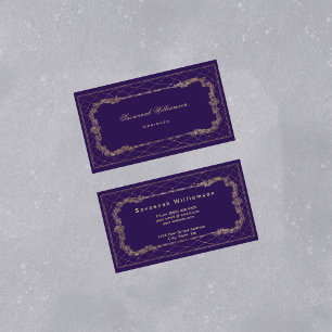 Elegantes Lila Gold individuell anpassbar Visitenkarte