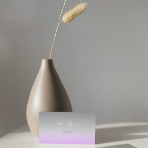 elegantes lila-graues Omelat Visitenkarte