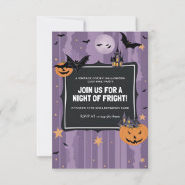 Elegantes Lila Halloween-Kostüm-Party Einladung