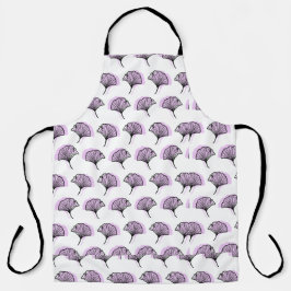 Elegantes Lila handGezeichnet Ginkgo-Leaf-Muster Schürze