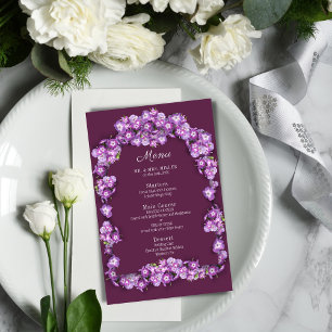 Elegantes Lila Hochzeitsmenü am Lilac Finn