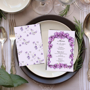 Elegantes Lila Hochzeitsmenü von Lilac I Arch Flor