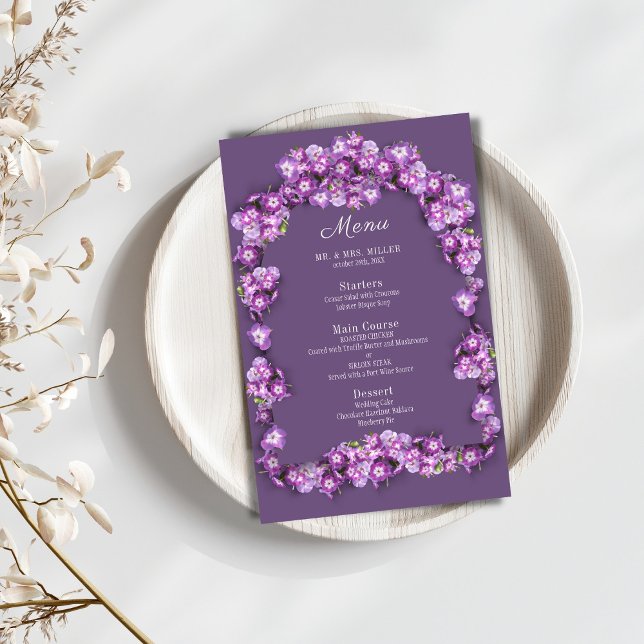 Elegantes Lila Hochzeitsmenü von Lilac I Arch Flor (Von Creator hochgeladen)