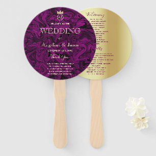 Elegantes Lila Hochzeitsprogramm Fächer