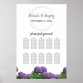 Elegantes Lila Hydrangea Hochzeitssattel Poster