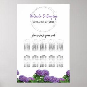 Elegantes Lila Hydrangea Hochzeitssattel Poster